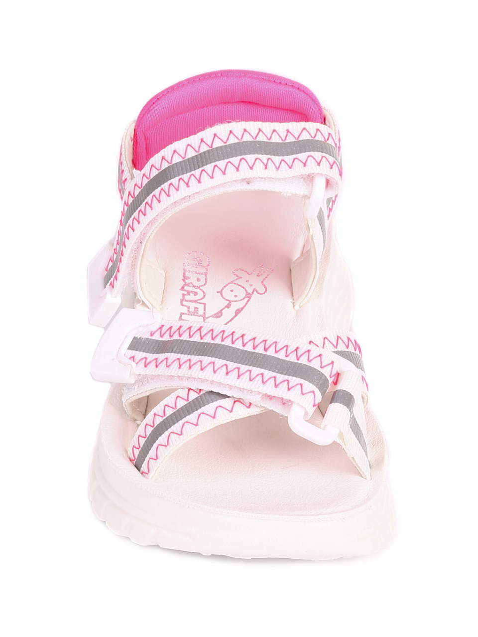 Ежедневни детски сандали в бяло и розово 17F-20316 peach