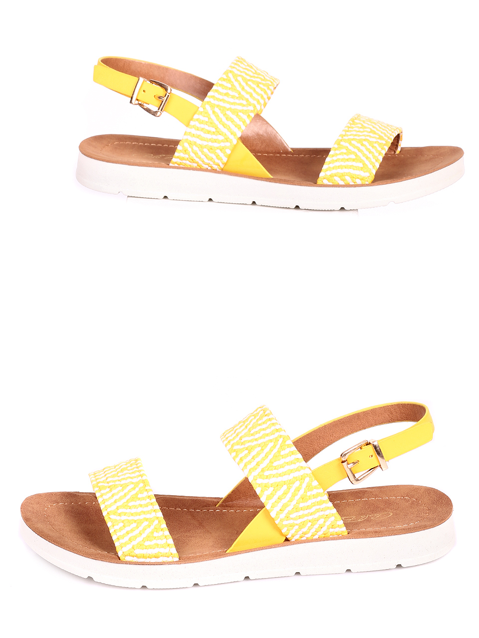 Ежедневни дамски сандали в жълто 4F-20320 yellow