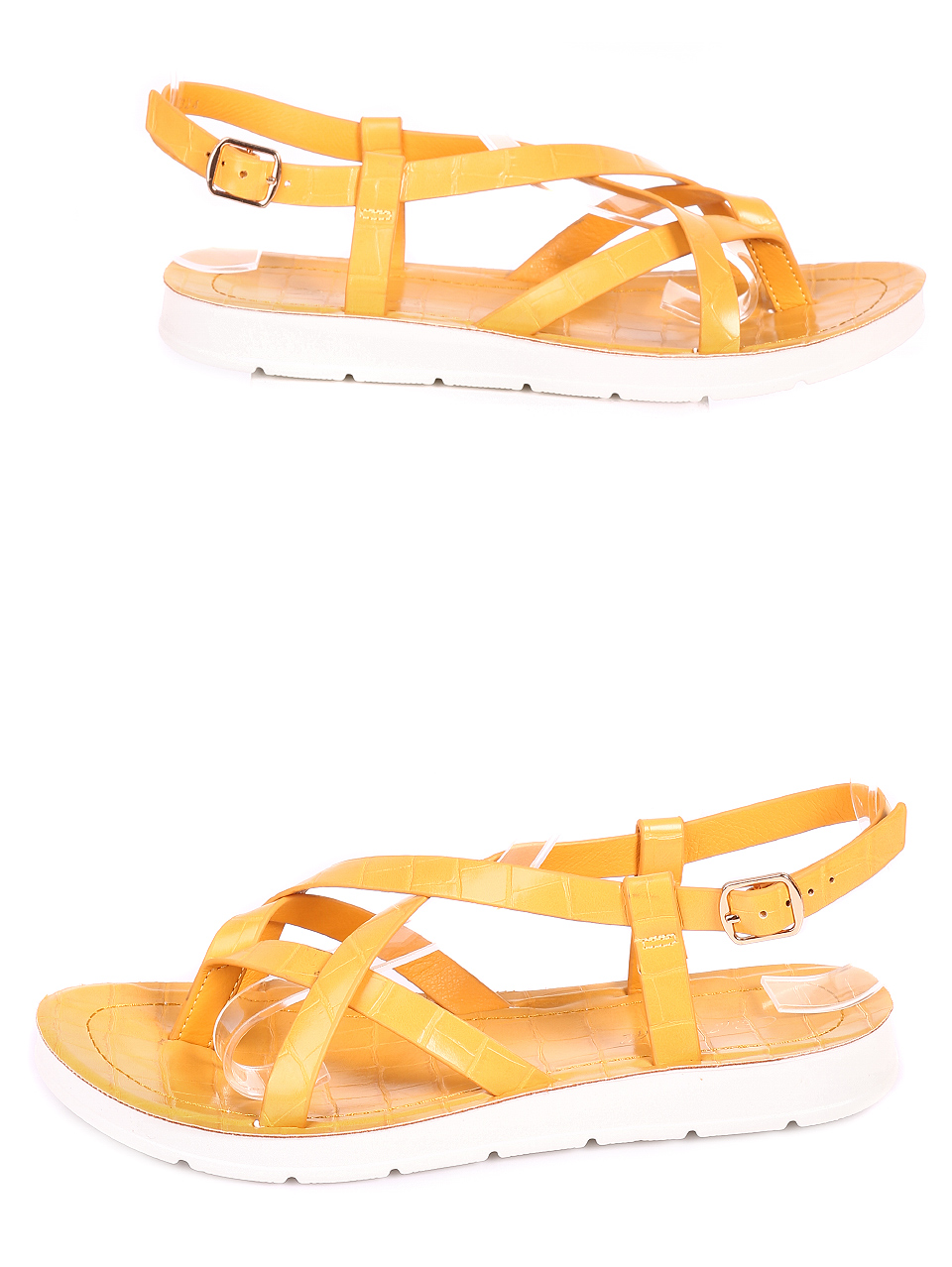 Ежедневни дамски сандали в жълто 4F-20324 yellow