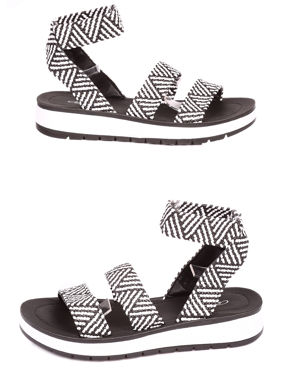 Ежедневни дамски сандали в бяло и черно 4F-20327 black/white