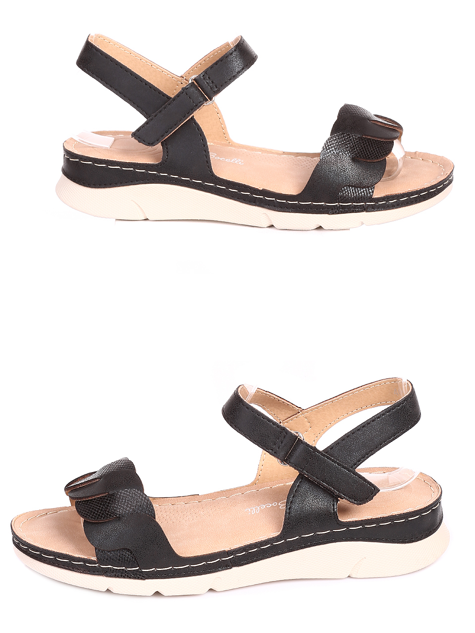 Ежедневни дамски комфортни сандали в черно 4C-20159 black