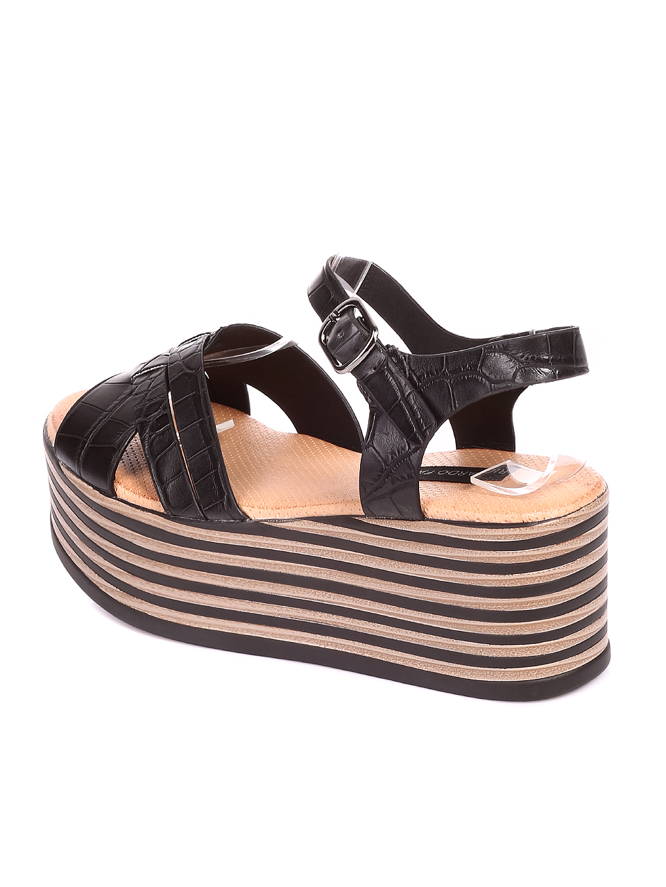 Ежедневни дамски сандали на платформа 4S-20381 black