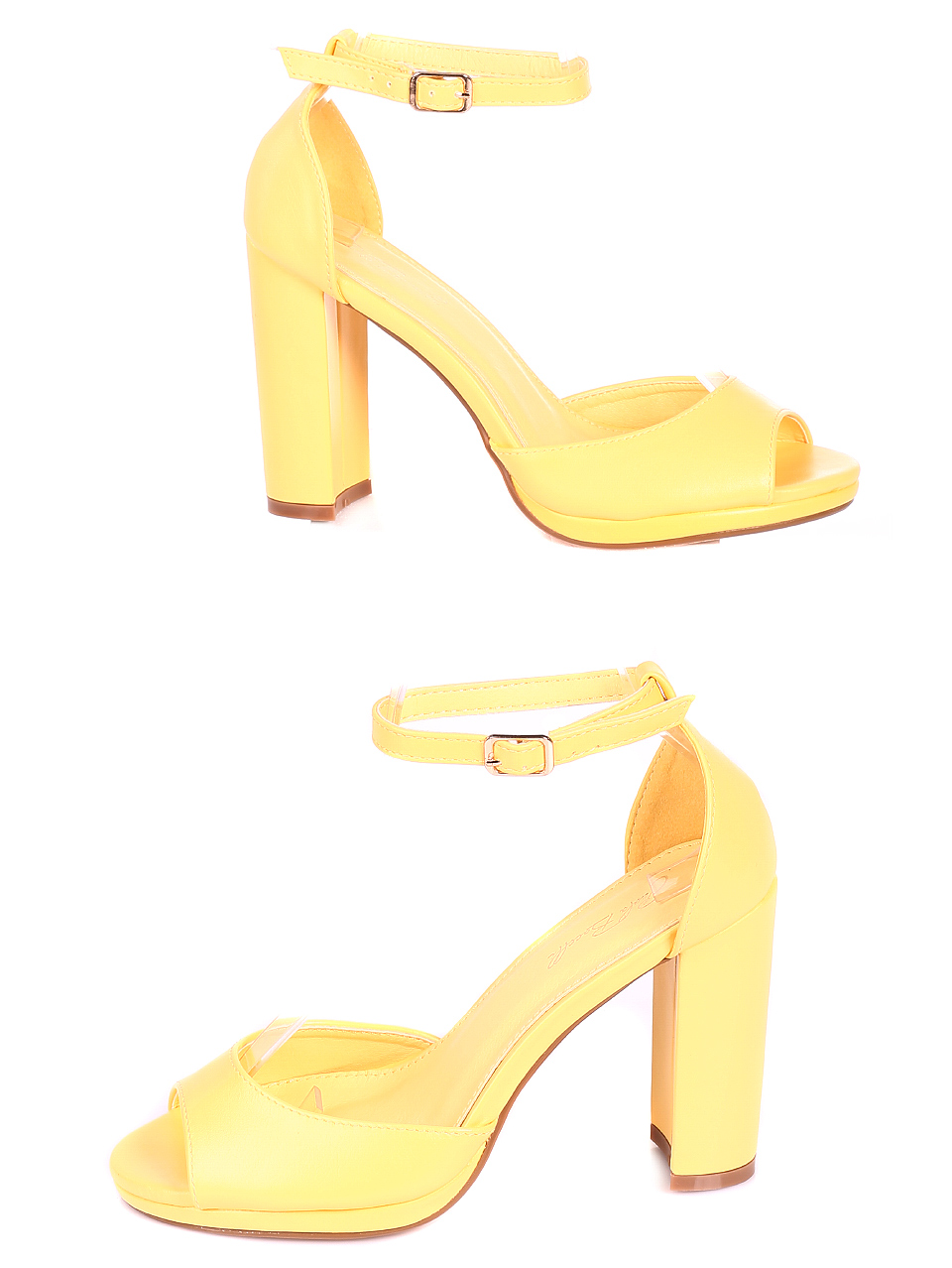 Елегантни дамски сандали на ток 4M-20093 yellow