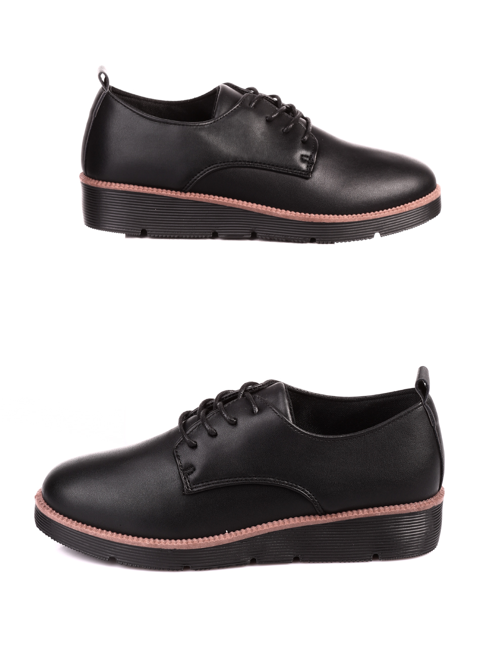 Ежедневни дамски обувки в черно 3U-20613 black pu