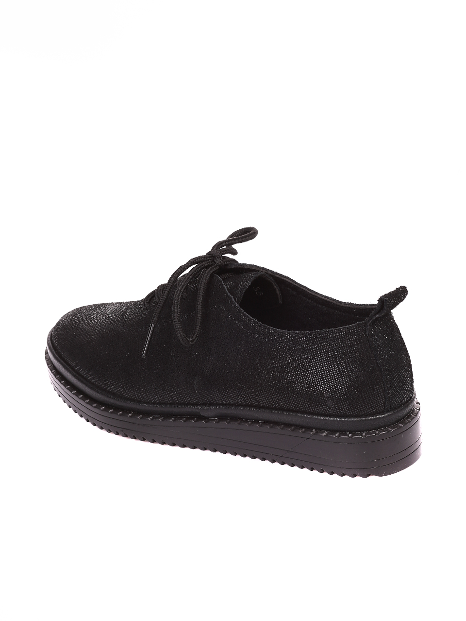 Ежедневни дамски обувки от естествена кожа в черно 3AF-20647 black