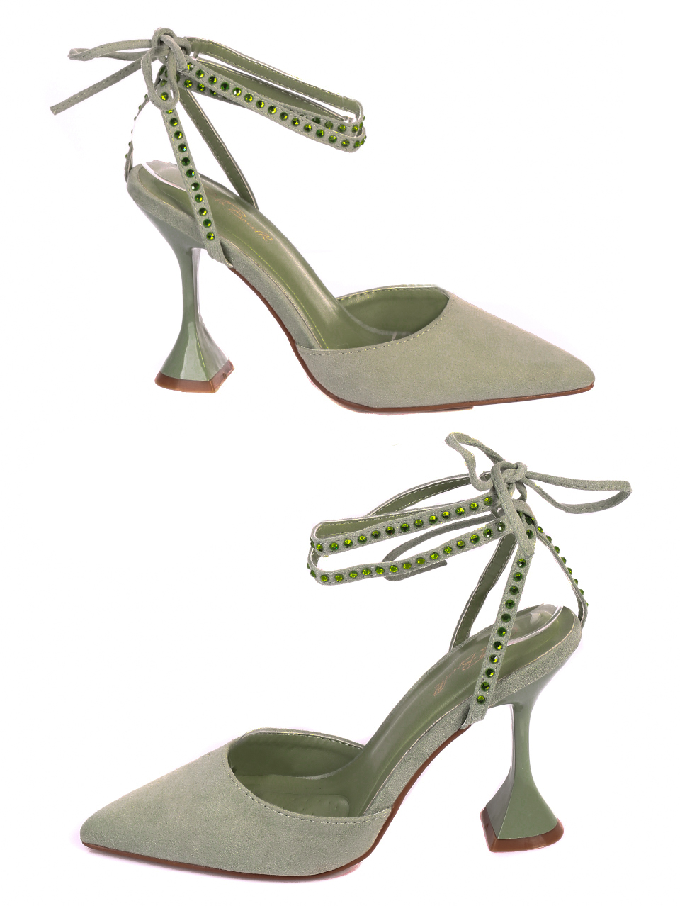 Елегантни дамски обувки в зелено 3M-21031 green