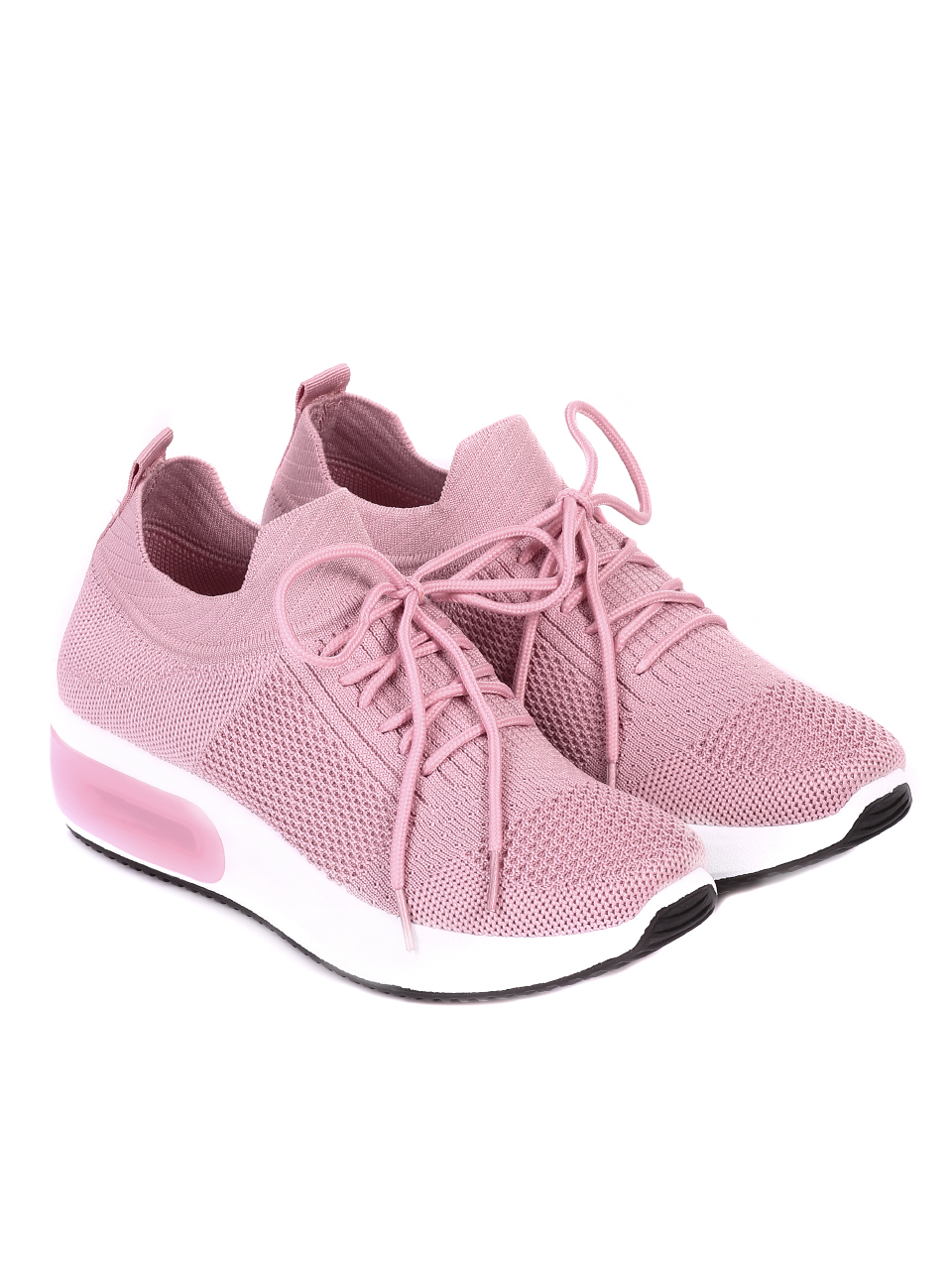 Ежедневни дамски обувки от текстил в розово 3U-21007 pink