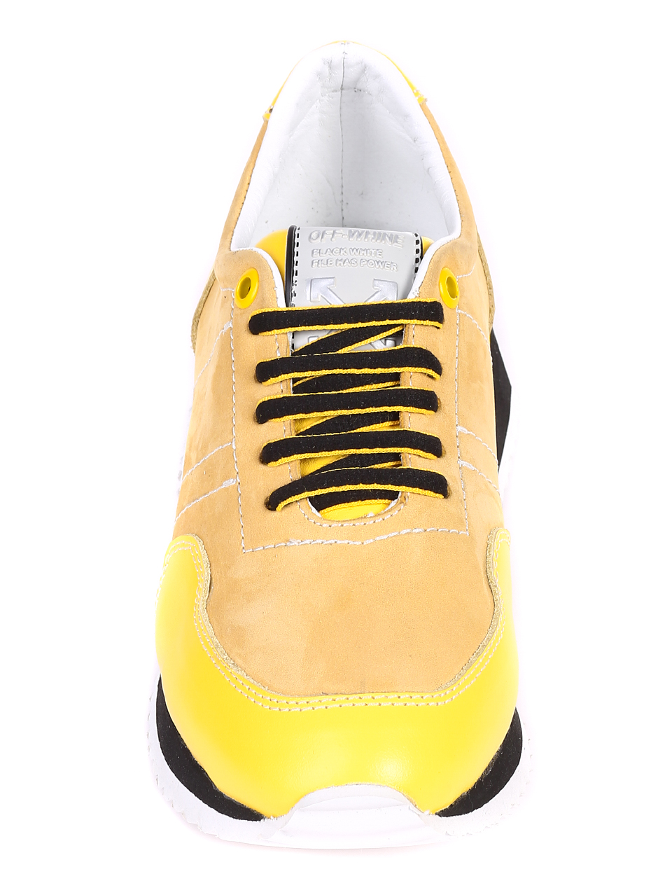 Ежедневни дамски обувки от естествена кожа 3AT-21303 yellow
