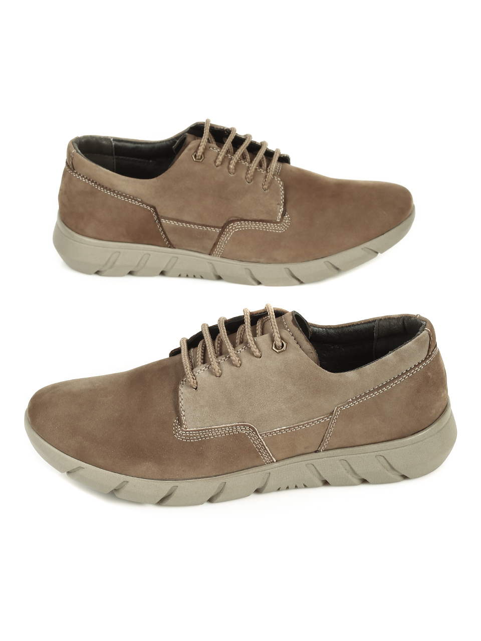 Ежедневни мъжки обувки от естествен набук 7N-21218 beige