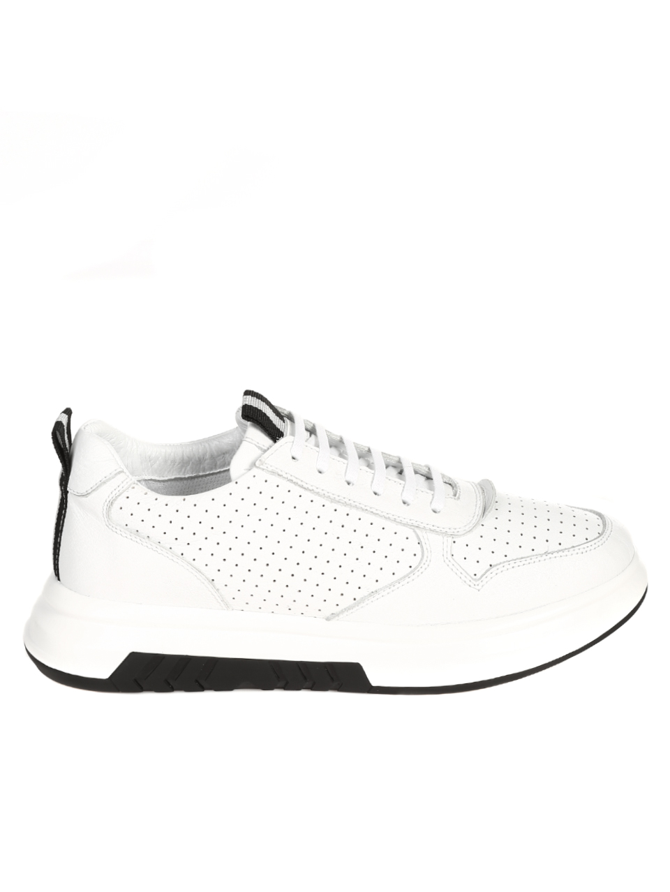 Ежедневни мъжки обувки от естественакожа в бяло 7AT-21283 white