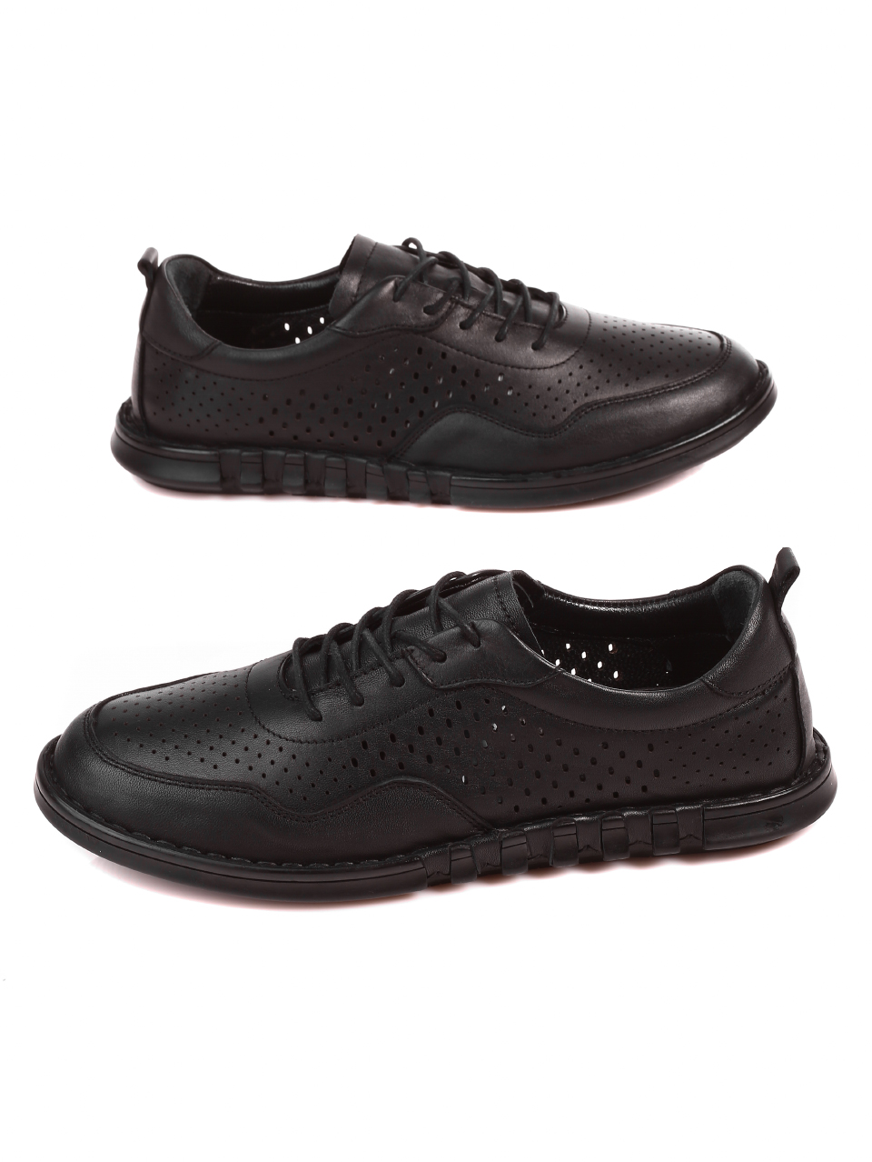 Ежедневни мъжки обувки от естествена кожа 7AT-21296 black