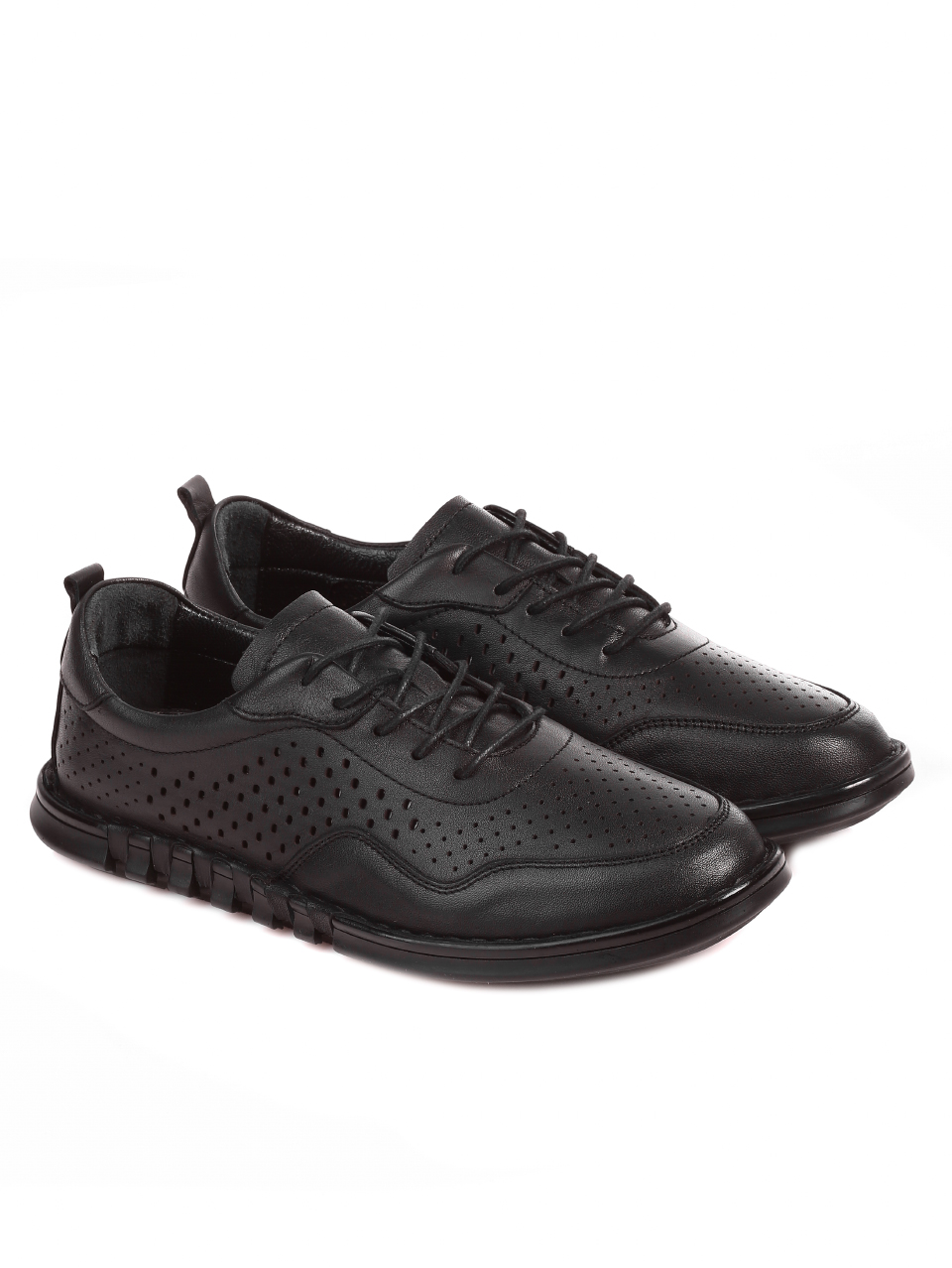 Ежедневни мъжки обувки от естествена кожа 7AT-21296 black