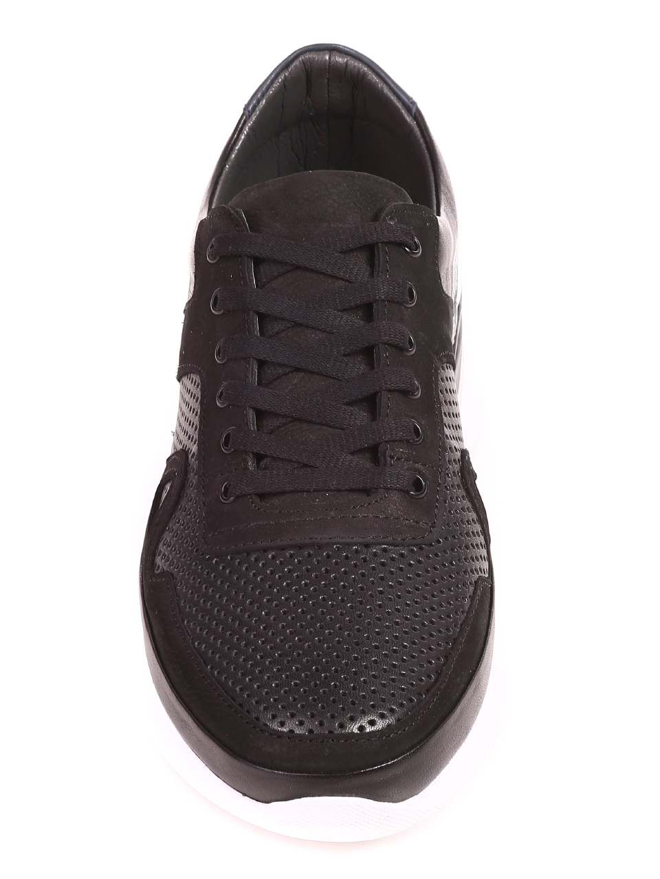 Ежедневни мъжки обувки от естествена кожа и естествен набук 7AT-21299 black