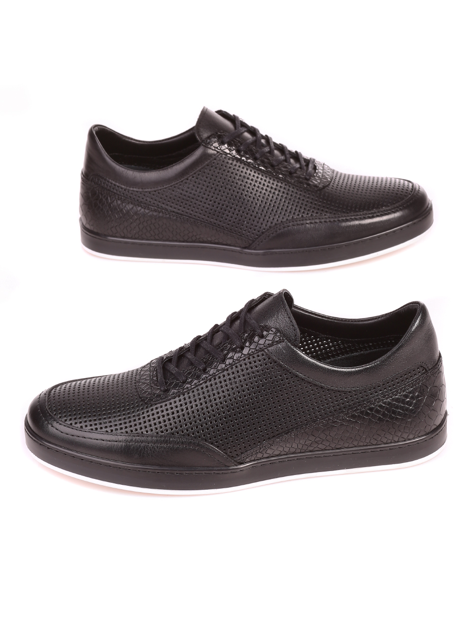 Ежедневни мъжки обувки от естествена кожа 7AT-21290 black