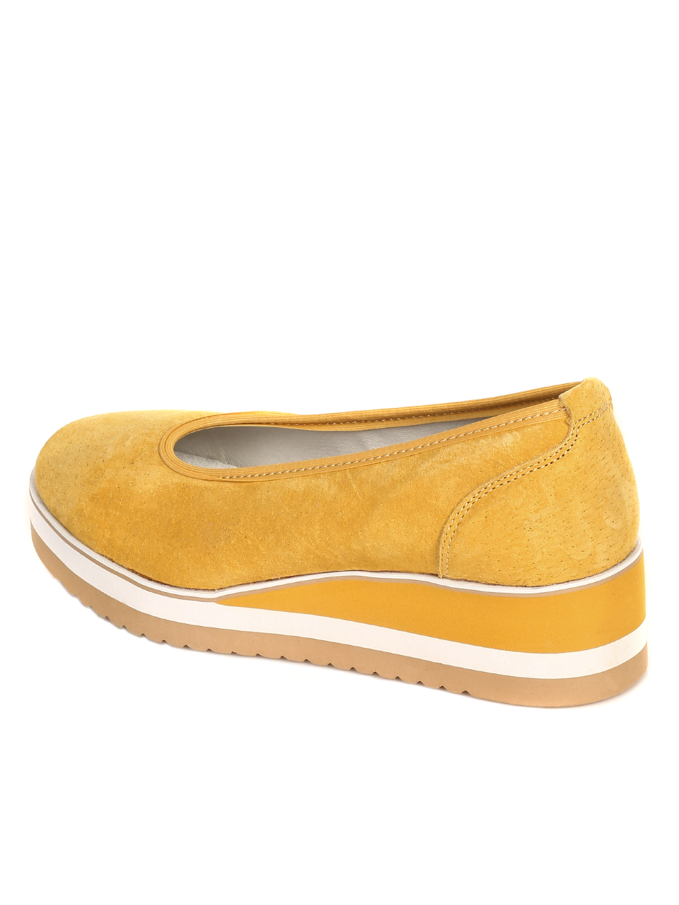 Ежедневни дамски обувки от естествен велур 3AF-21105 yellow