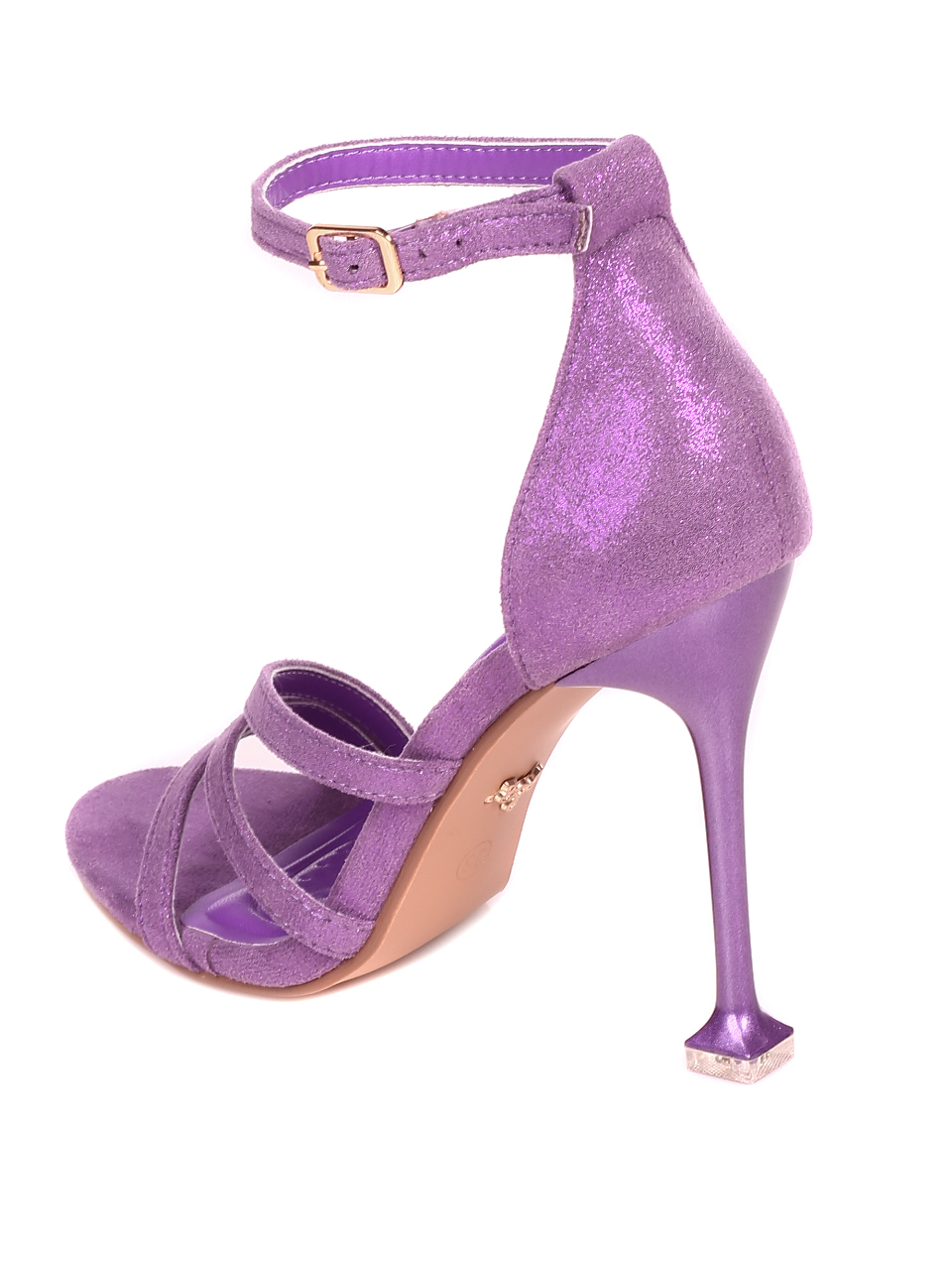 Елегантни дамски сандали на ток 4M-21019 purple