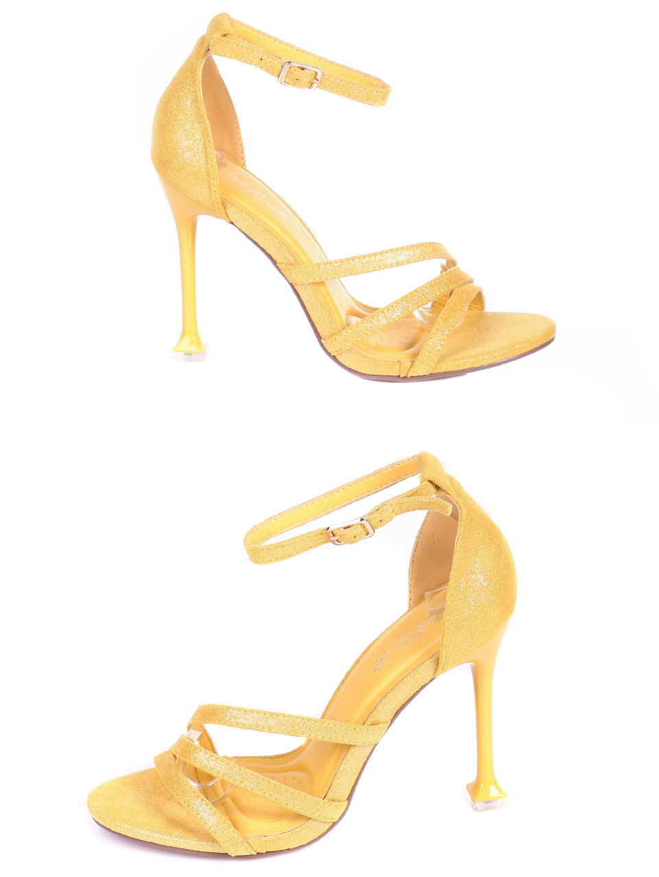 Елегантни дамски сандали на ток 4M-21019 yellow