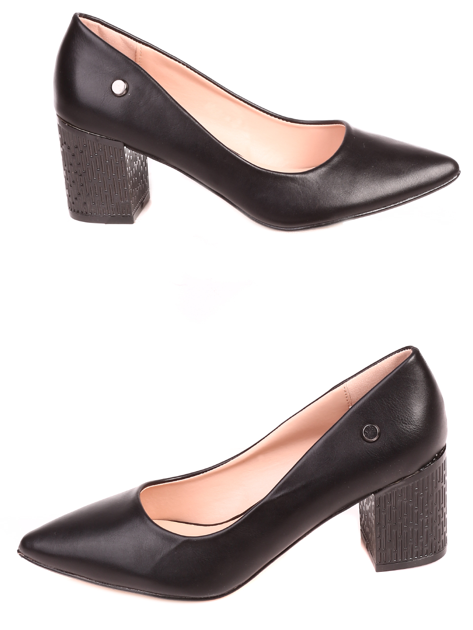 Елегантни дамски обувки на ток в черно 3M-21042 black