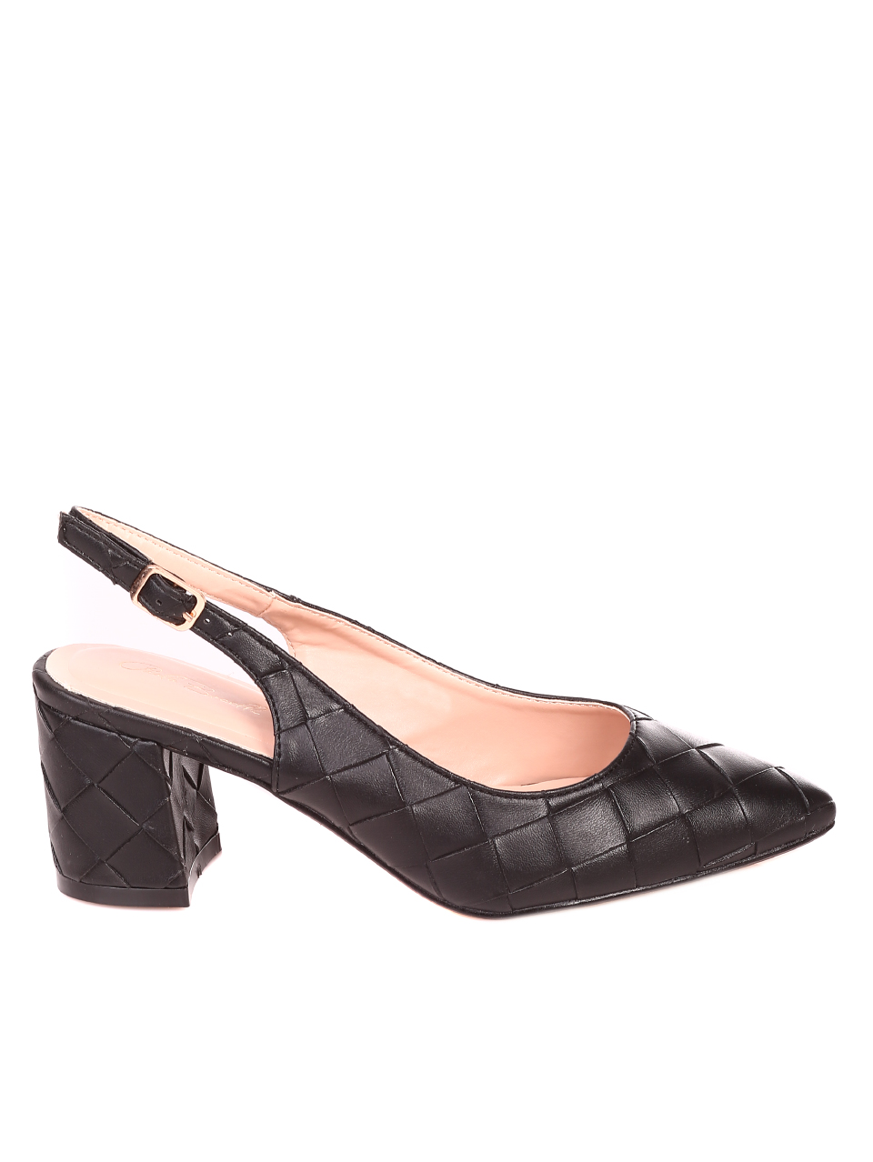 Ежедневни дамски обувки на ток в черно 3M-21043 black