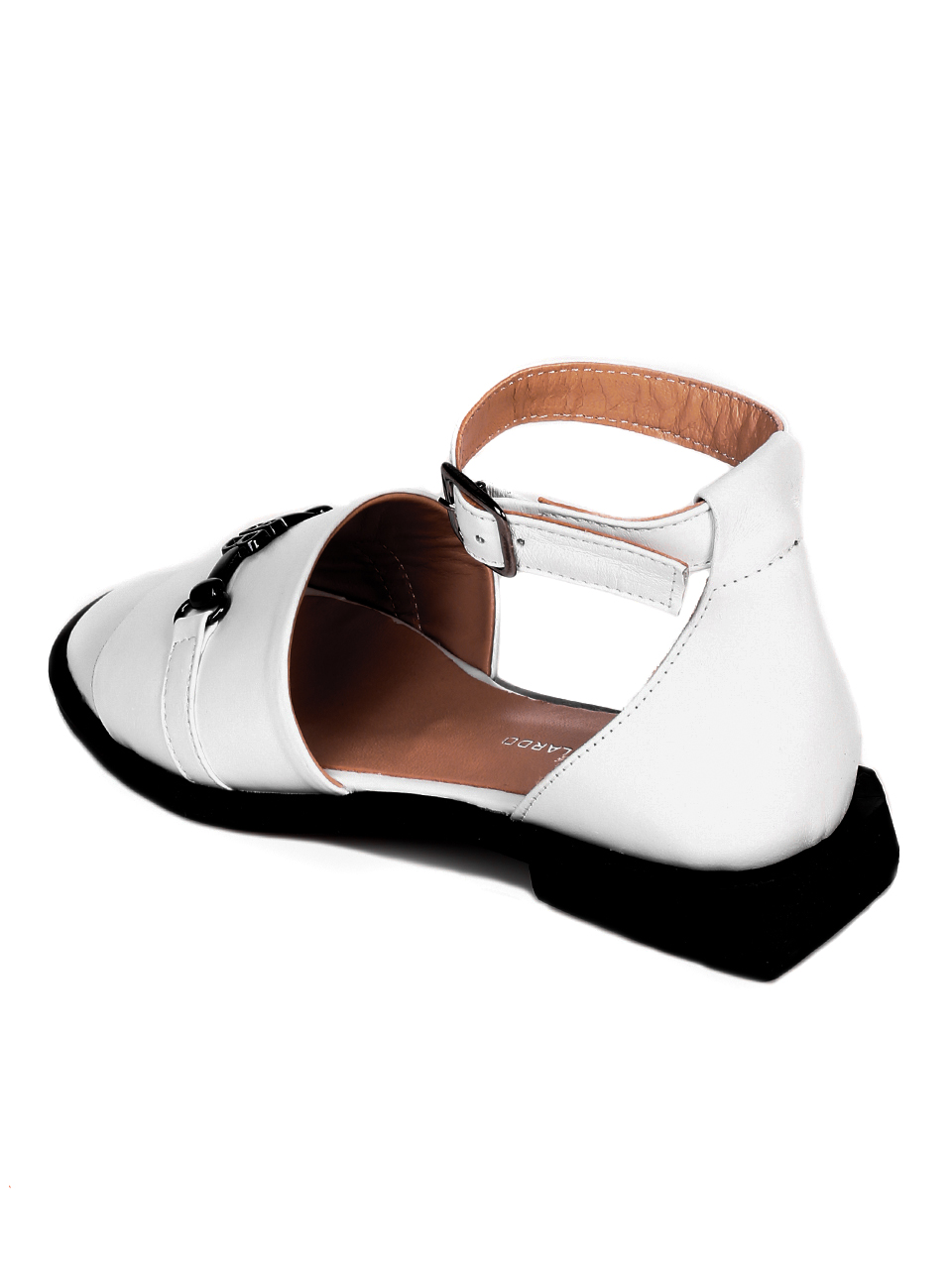 Ежедневни дамски равни сандали от естествена кожа 4AT-21326 white
