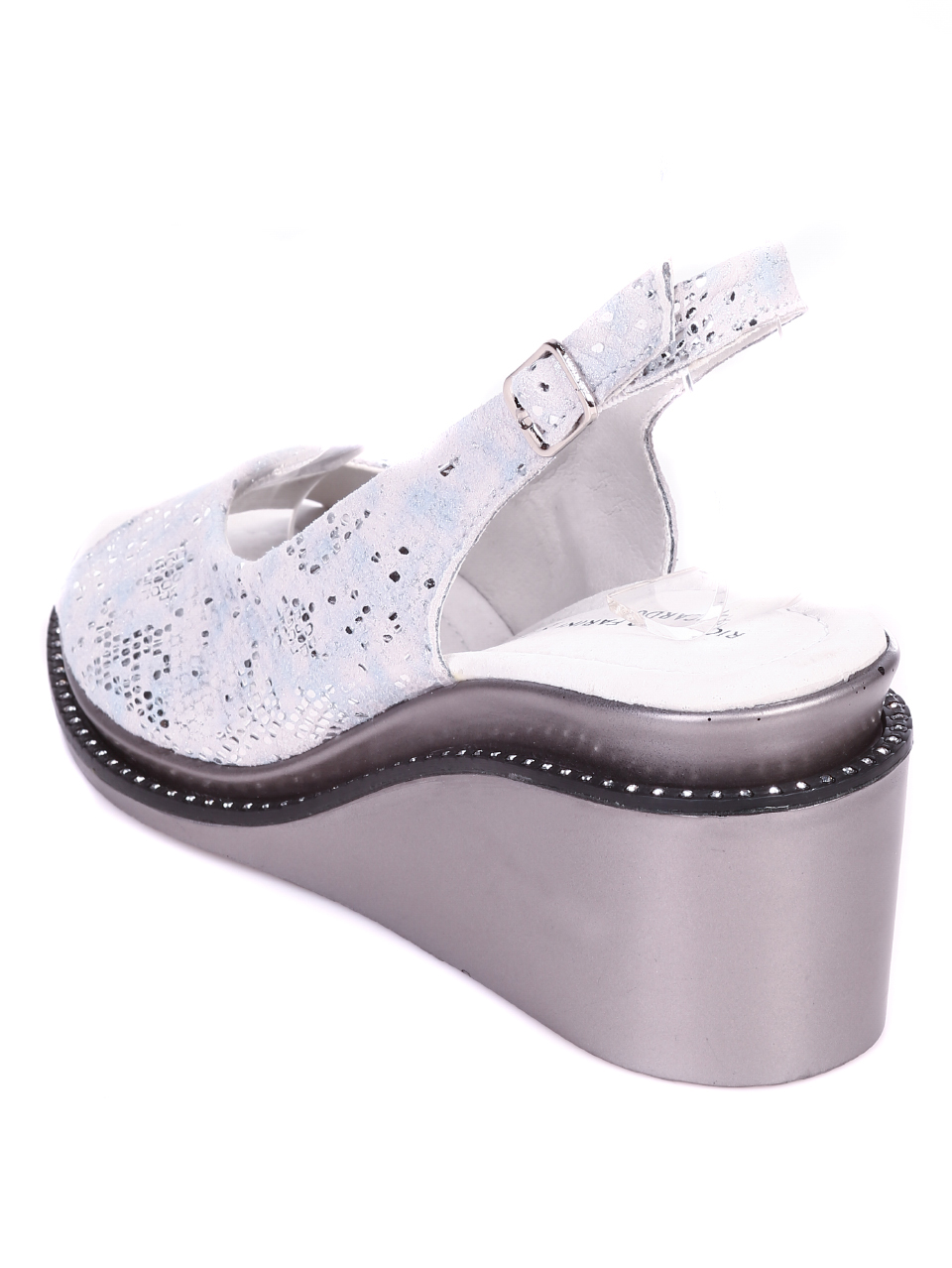 Ежедневни дамски сандали от естествена кожа 4AF-21101 grey