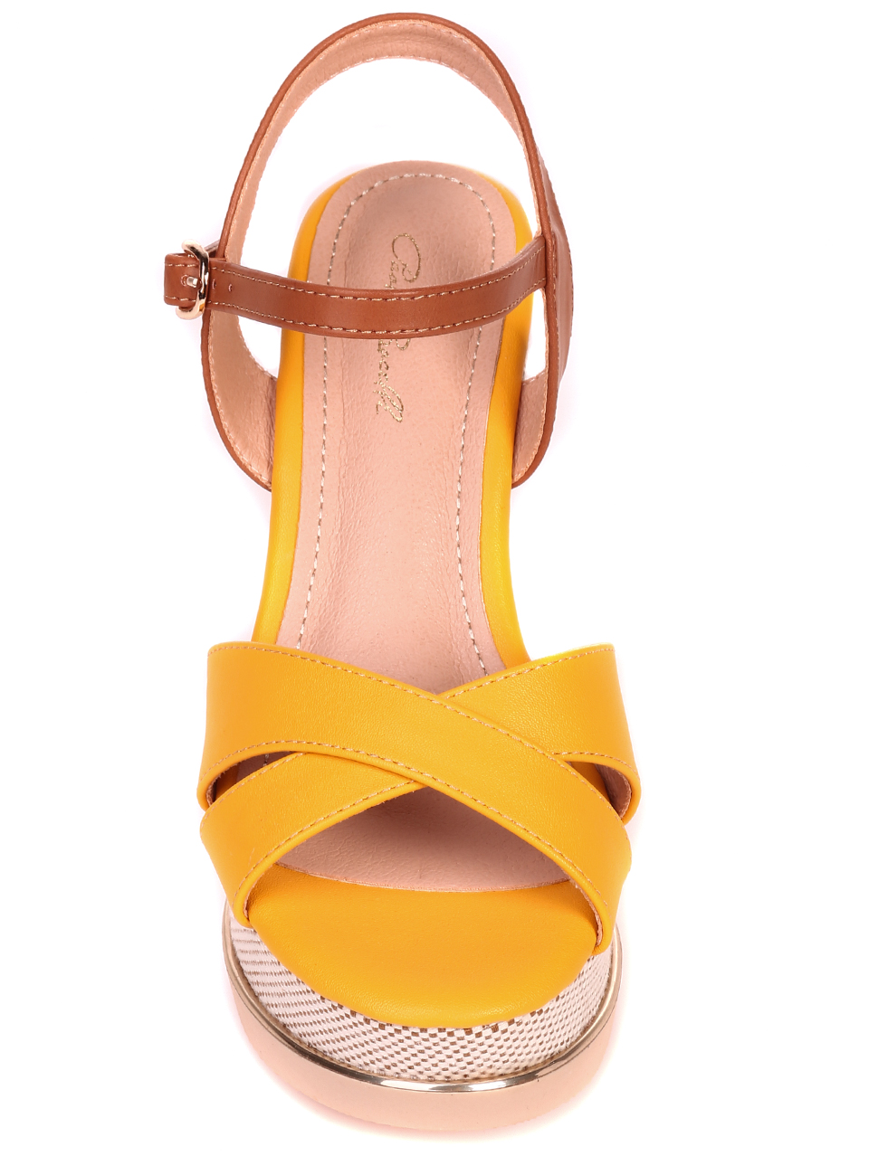 Елегантни дамски сандали на платформа 4H-21223 yellow