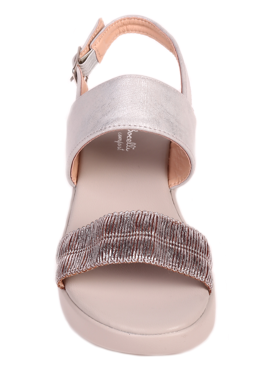 Ежедневни дамски комфортни сандали на платформа 4C-21134 silver