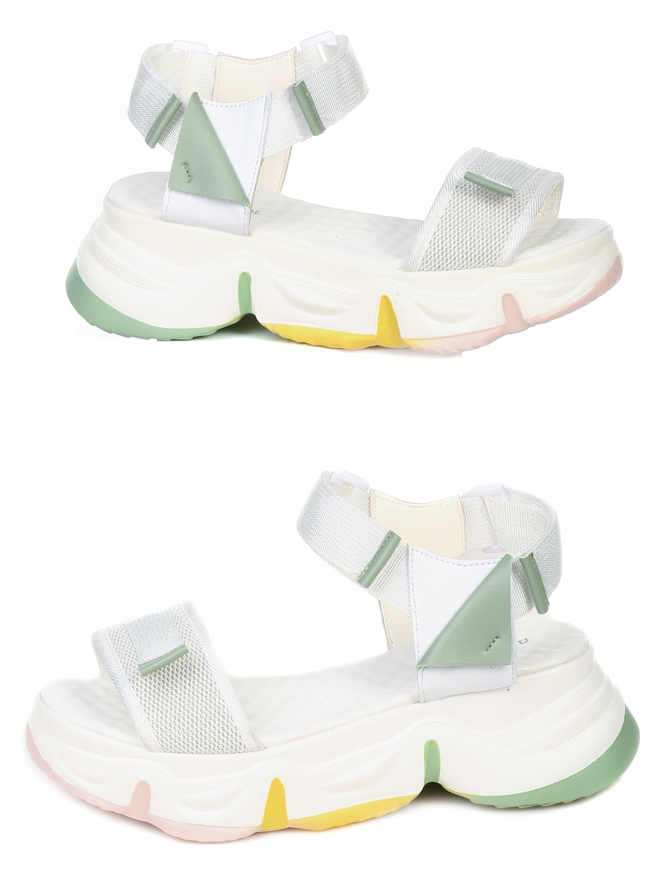 Ежедневни дамски сандали на платформа в бяло 4D-21185 white