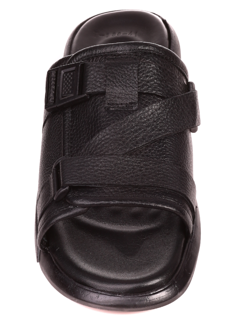 Ежедневни мъжки чехли от естествена кожа 8AT-21331 black