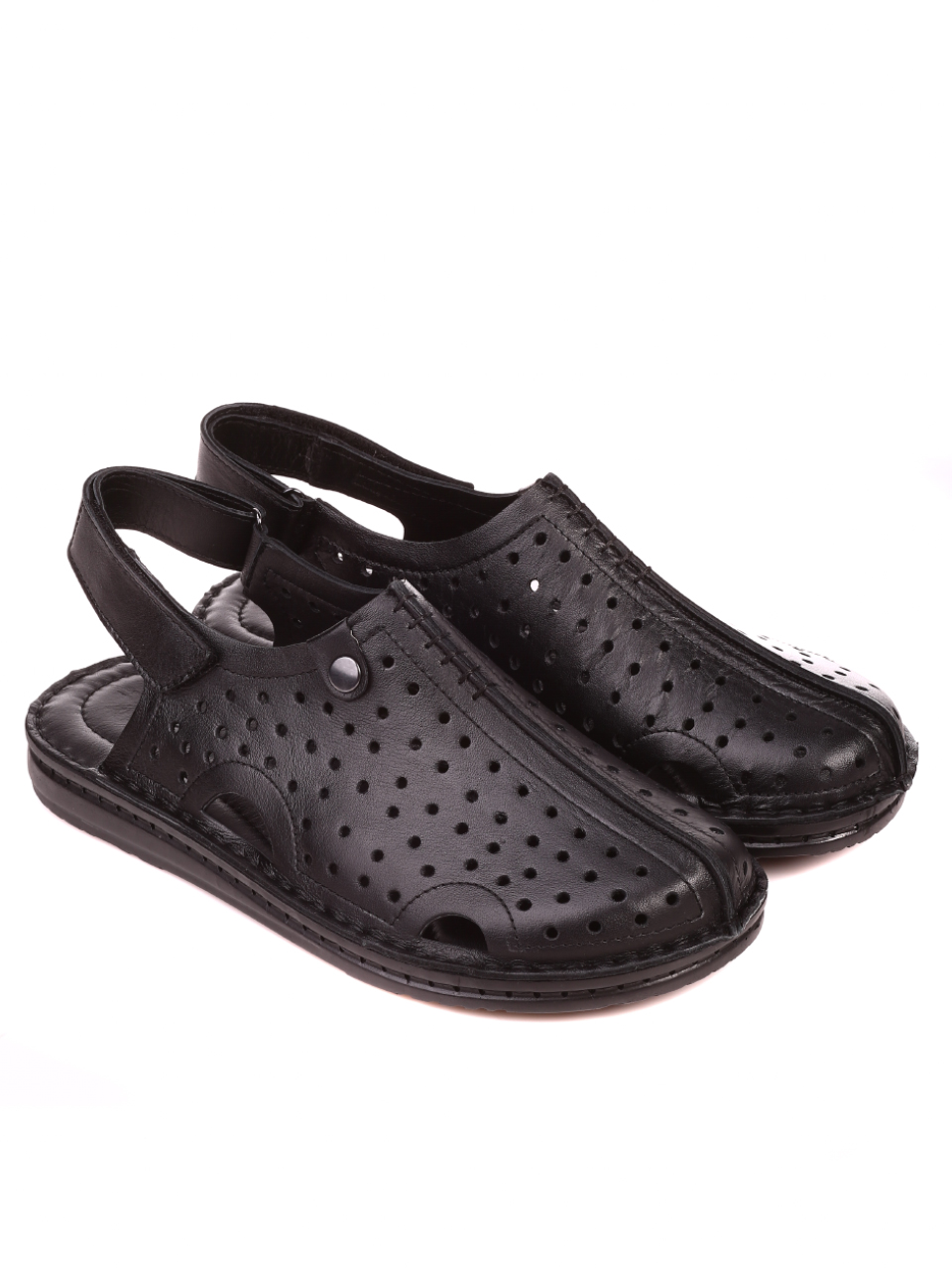 Ежедневни мъжки сандали от естествена кожа 8AT-21333 black