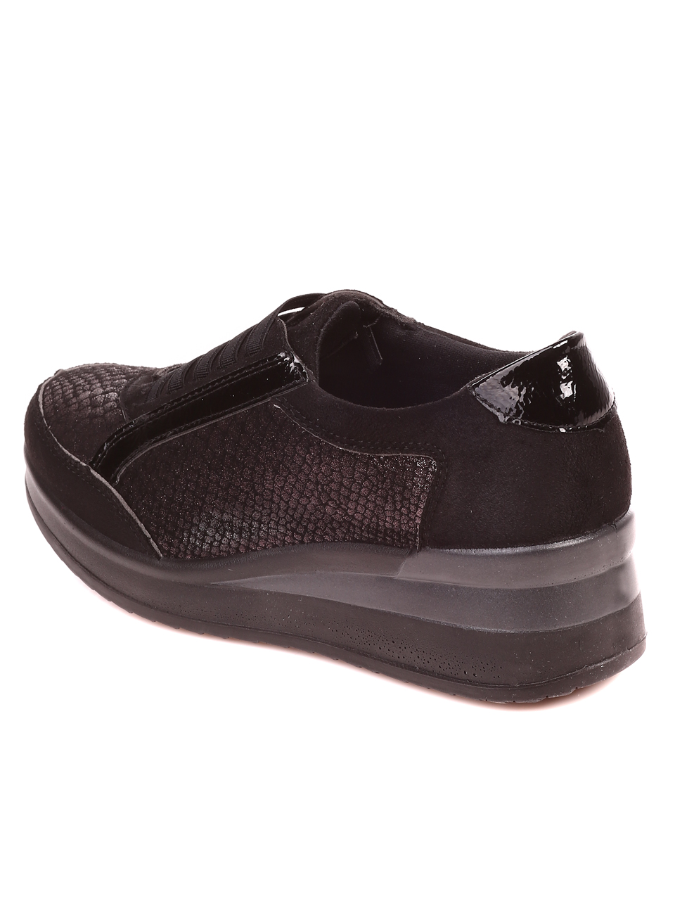 Ежедневни дамски обувки на платформа в черно 3C-21638 black