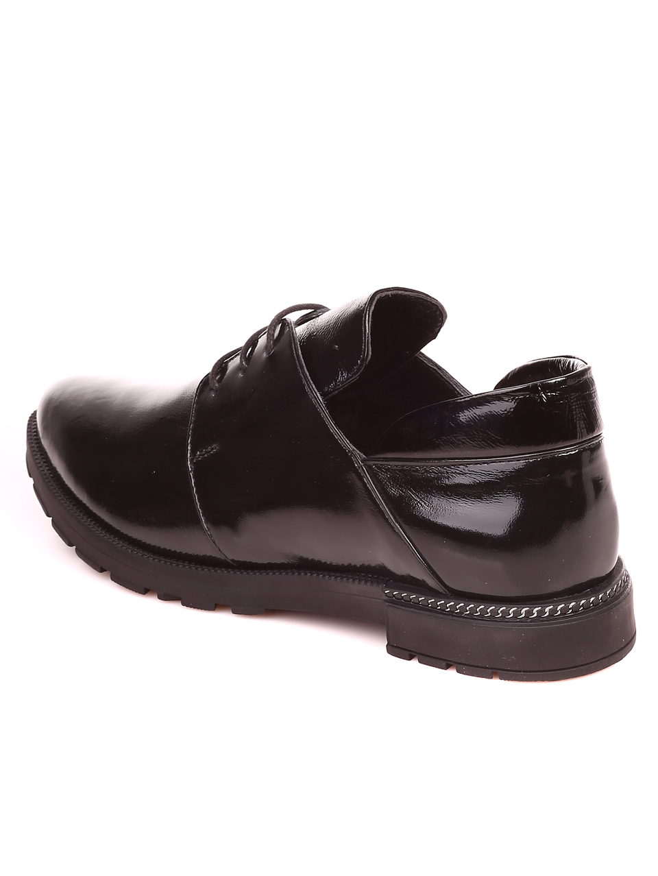 Ежедневни дамски лачени обувки в черно 3AT-21745 black