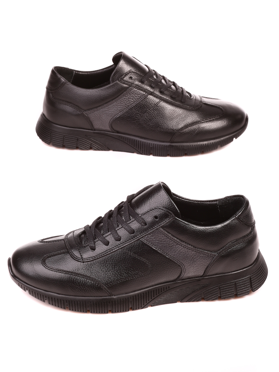 Ежедневни мъжки обувки от естествена кожа 7AT-21843 black