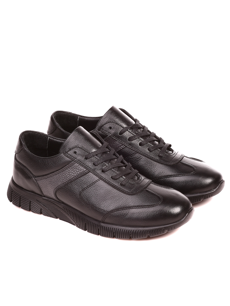 Ежедневни мъжки обувки от естествена кожа 7AT-21843 black