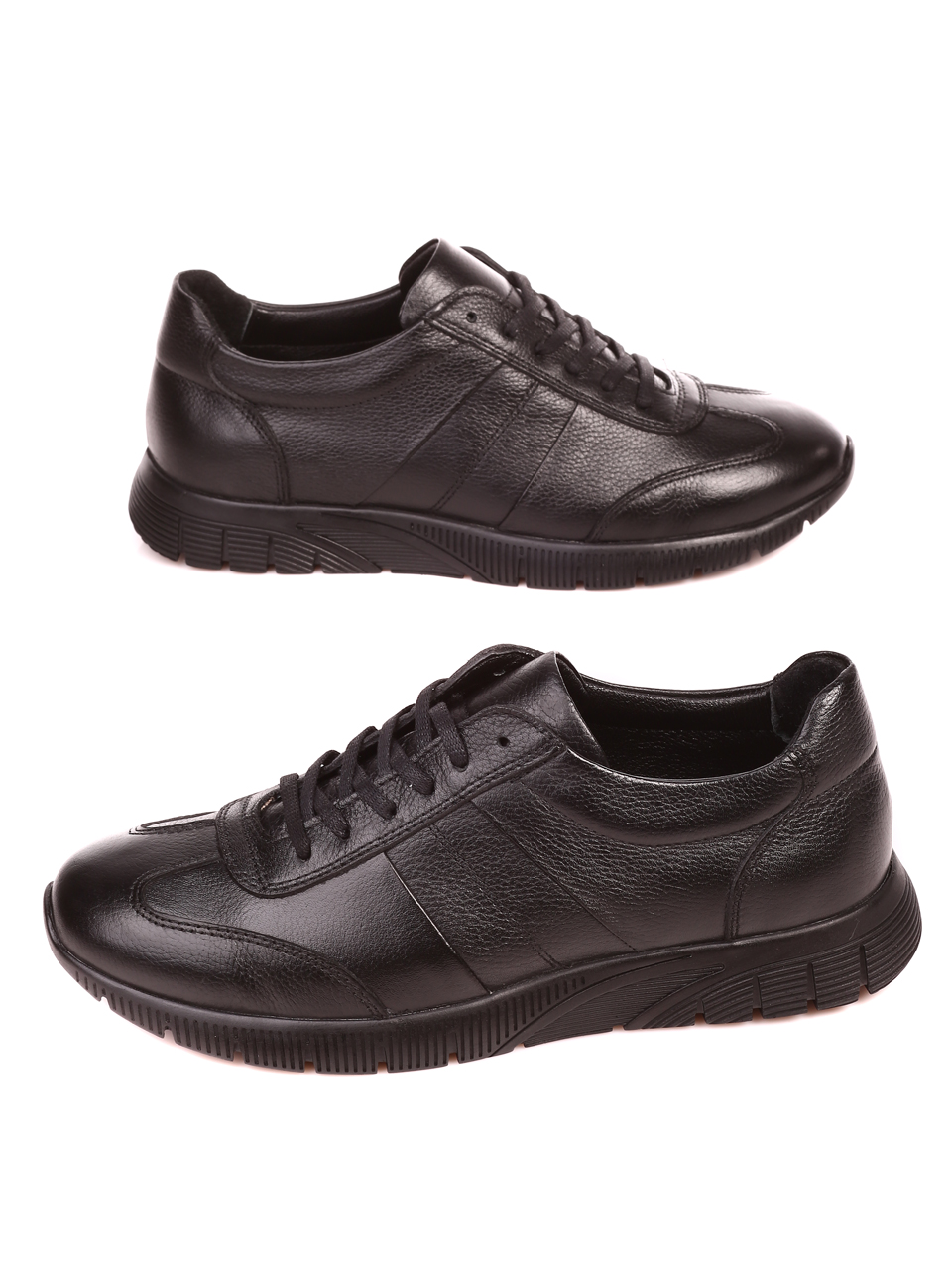 Ежедневни мъжки обувки от естествена кожа 7AT-21844 black