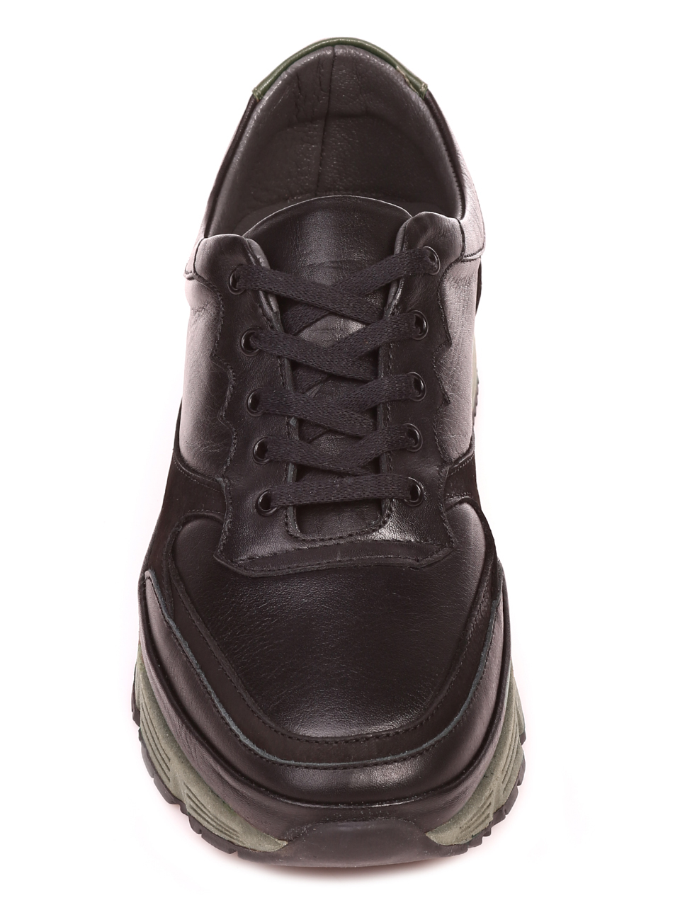 Ежедневни мъжки обувки от естествена кожа и естествен набук 7AT-21797 black