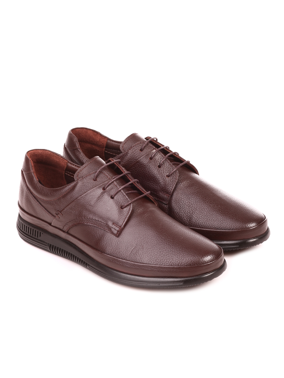 Ежедневни мъжки обувки от естествена кожа 7AT-21880 brown