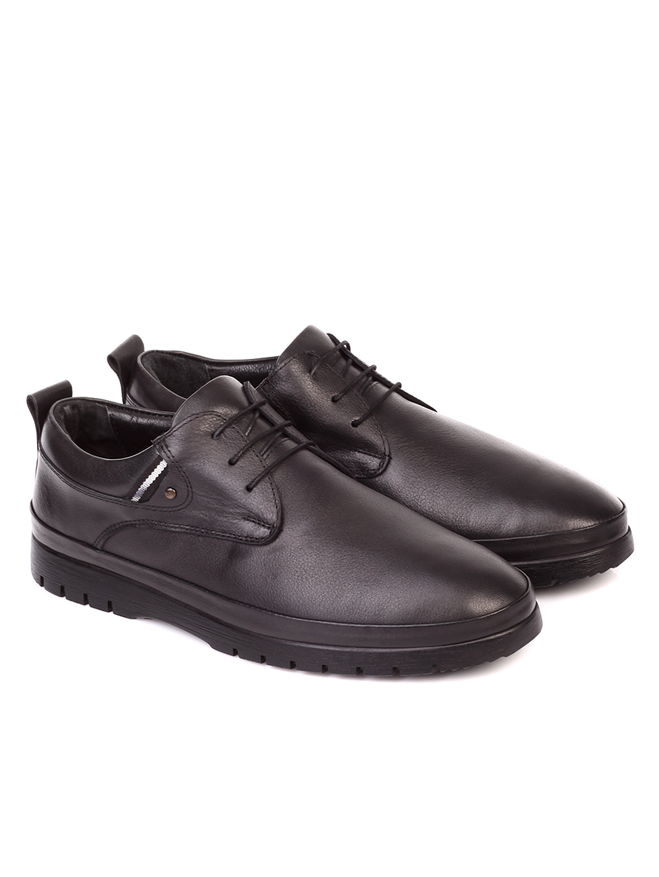 Ежедневни мъжки обувки от естествена кожа 7AT-21801 black