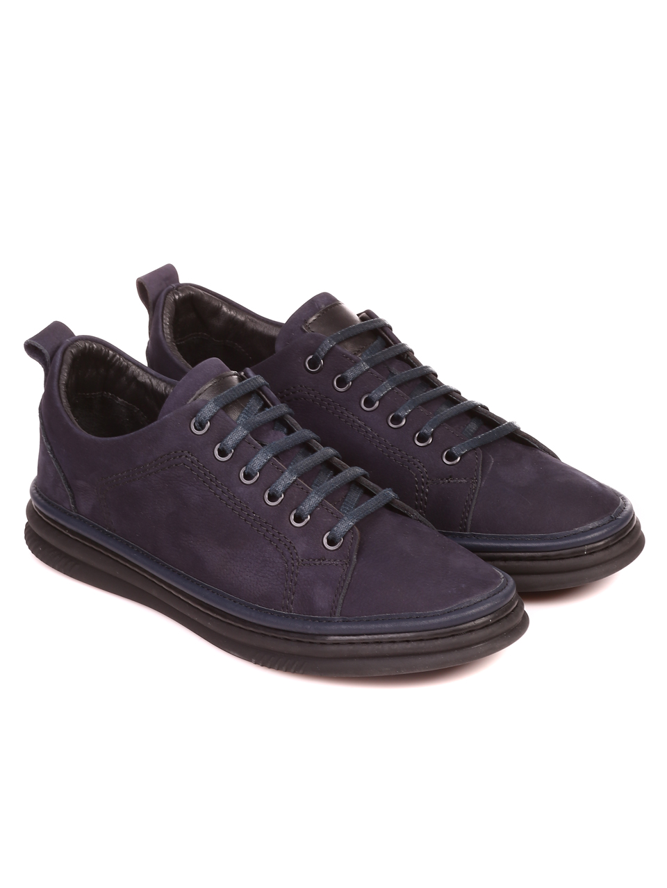 Ежедневни мъжки обувки от естествен набук 7AT-21811 blue