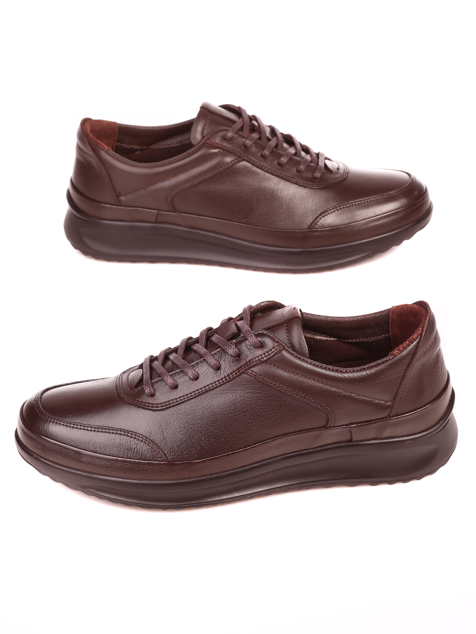 Ежедневни мъжки обувки от естествена кожа 7AT-21849 brown