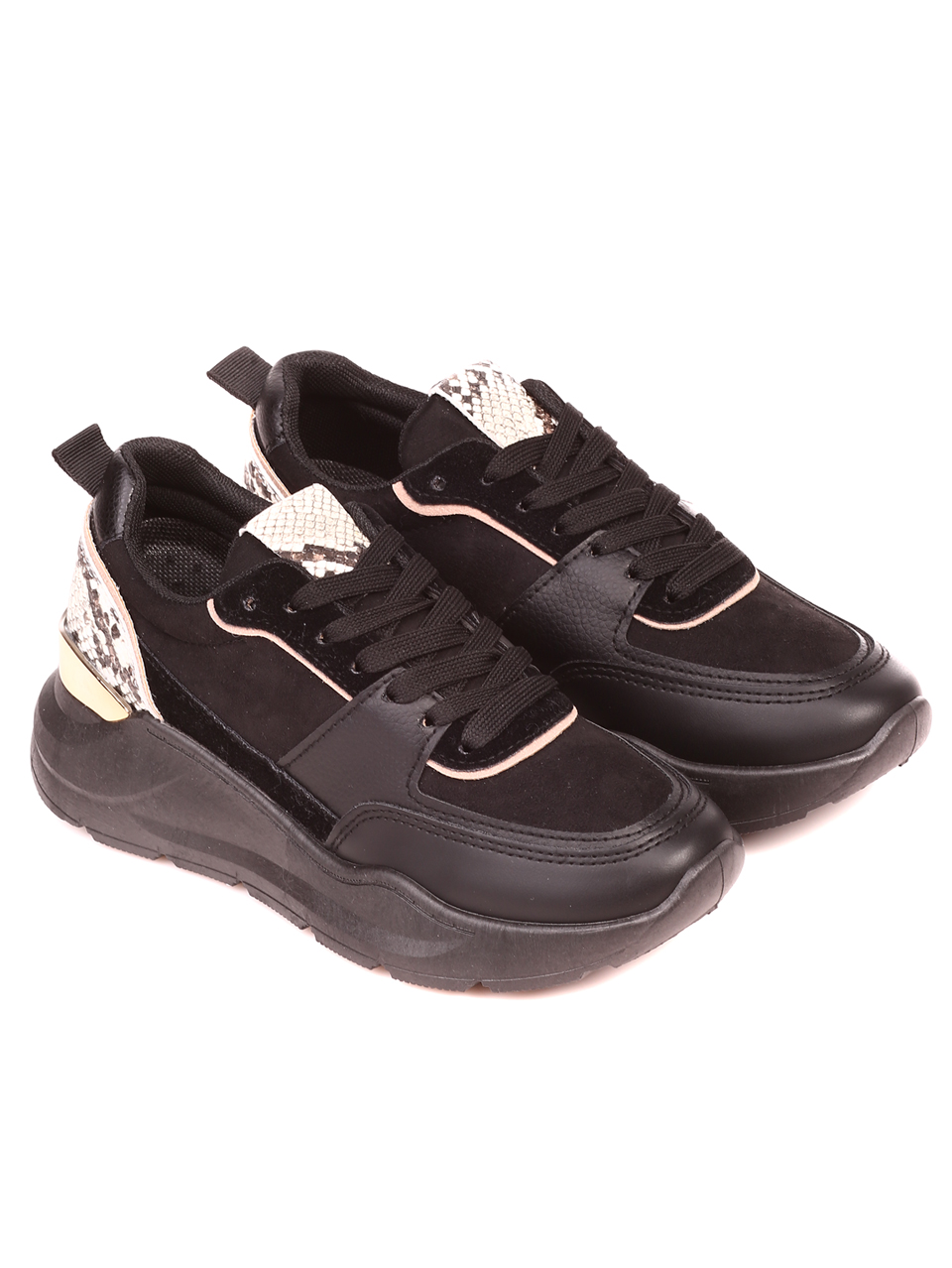 Ежедневни дамски обувки в черно 3U-21509 black