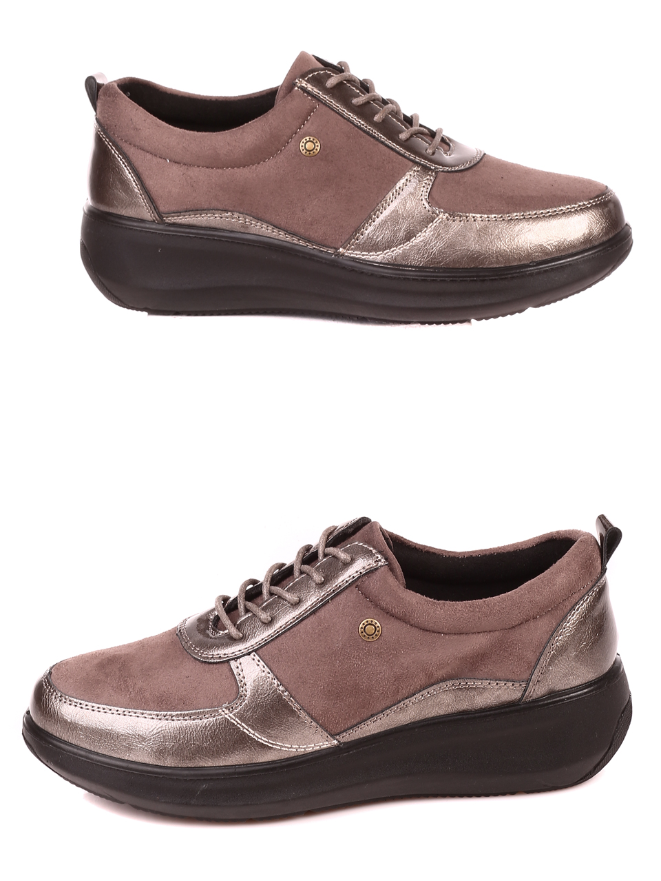 Ежедневни дамски обувки в кафяво 3C-21641 taupe/brown