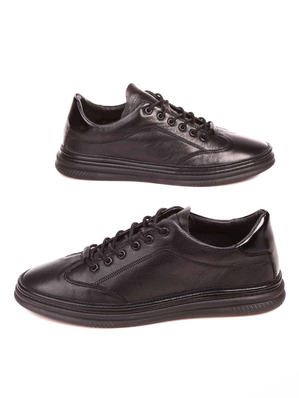 Ежедневни мъжки обувки от естествена кожа 7AT-21810 black