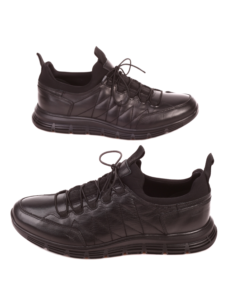 Ежедневни мъжки обувки от естествена кожа 7AT-21854 black