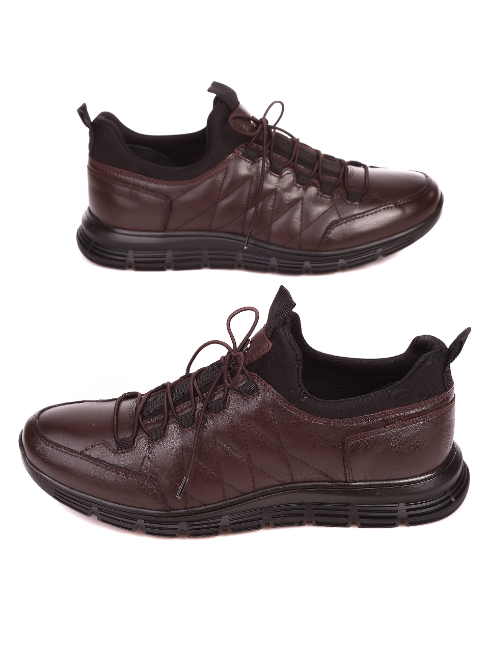 Ежедневни мъжки обувки от естествена кожа 7AT-21854 brown