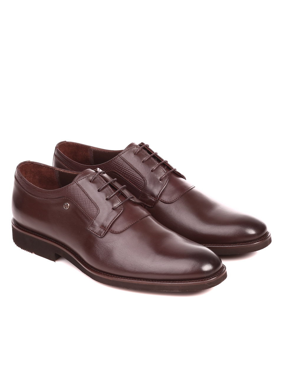 Елегантни мъжки обувки от естествена кожа 7AT-21855 brown