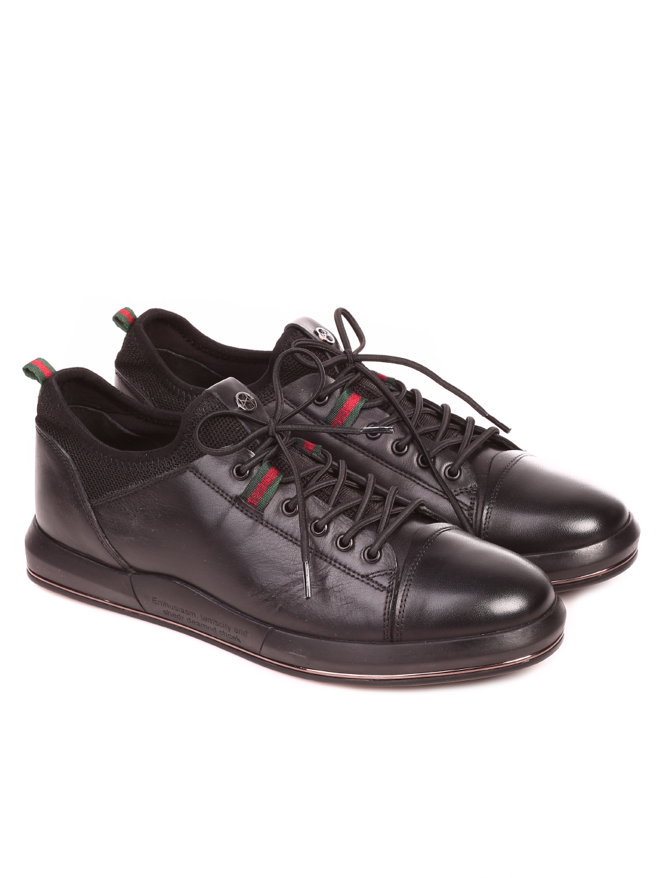 Ежедневни мъжки обувки от естествена кожа 7AT-21868 black