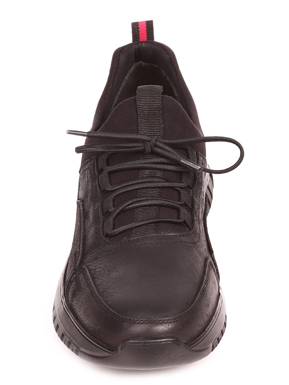 Ежедневни мъжки обувки от естествена кожа и естествен набук 7AT-21870 black