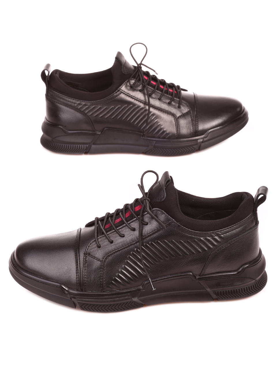 Ежедневни мъжки обувки от естествена кожа 7AT-21873 black