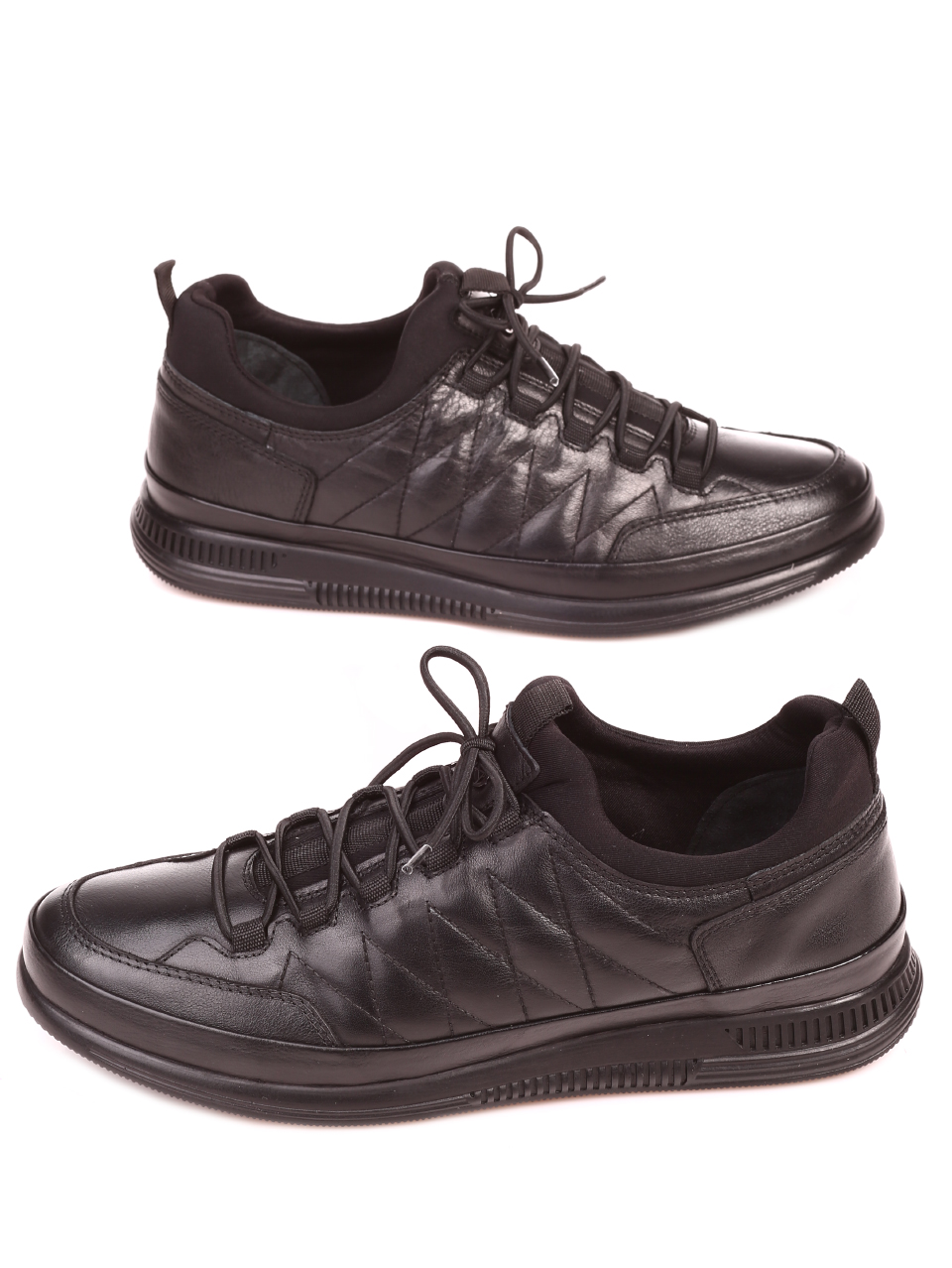 Ежедневни мъжки обувки от естествена кожа 7AT-21878 black